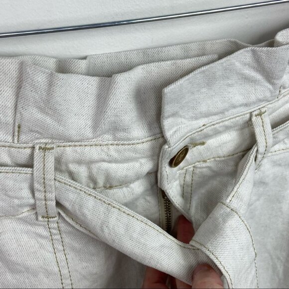 NWT Free People Splendour Oatmeal Paperbag Waist Skirt Off White Size 6 Bohemian - Picture 11 of 15